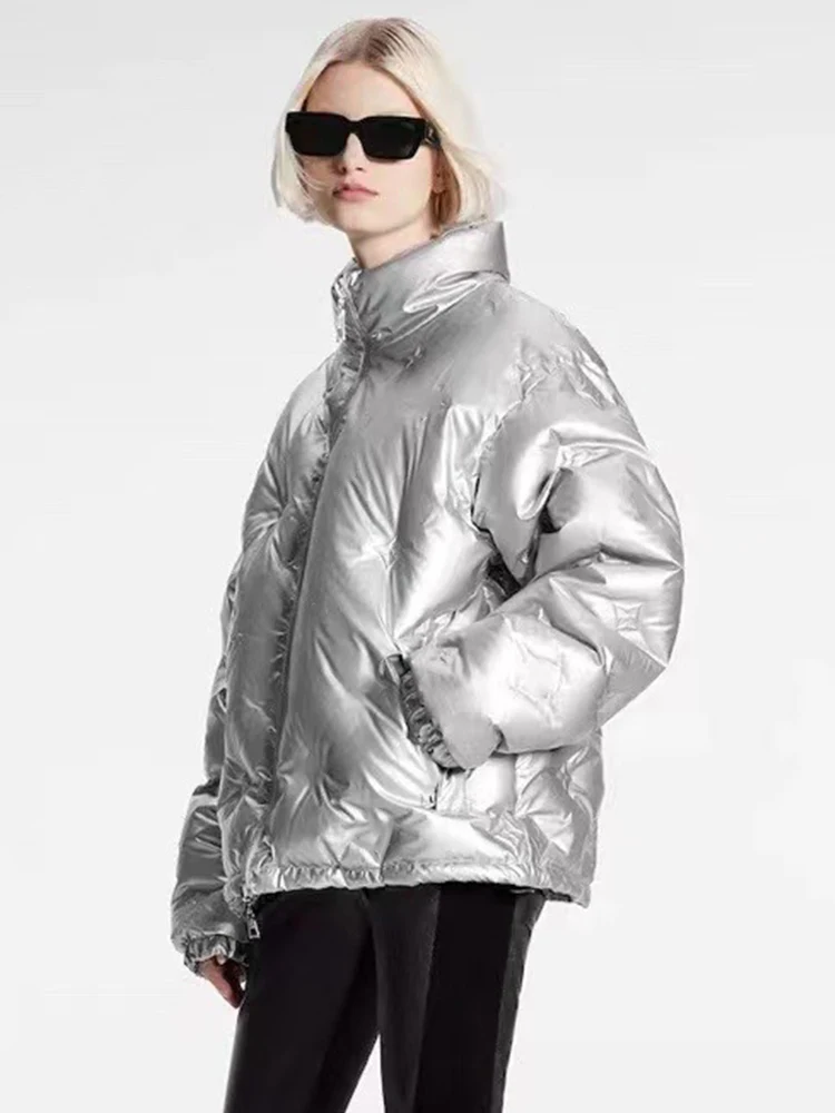 Embossed silver checkerboard collar double-sided down jacket ladies winter new fashion Joker padded warm loose down jacket
Embossed silver checkerboard collar double-sided down jacket ladies winter new fashion Joker padded warm loose down jacket