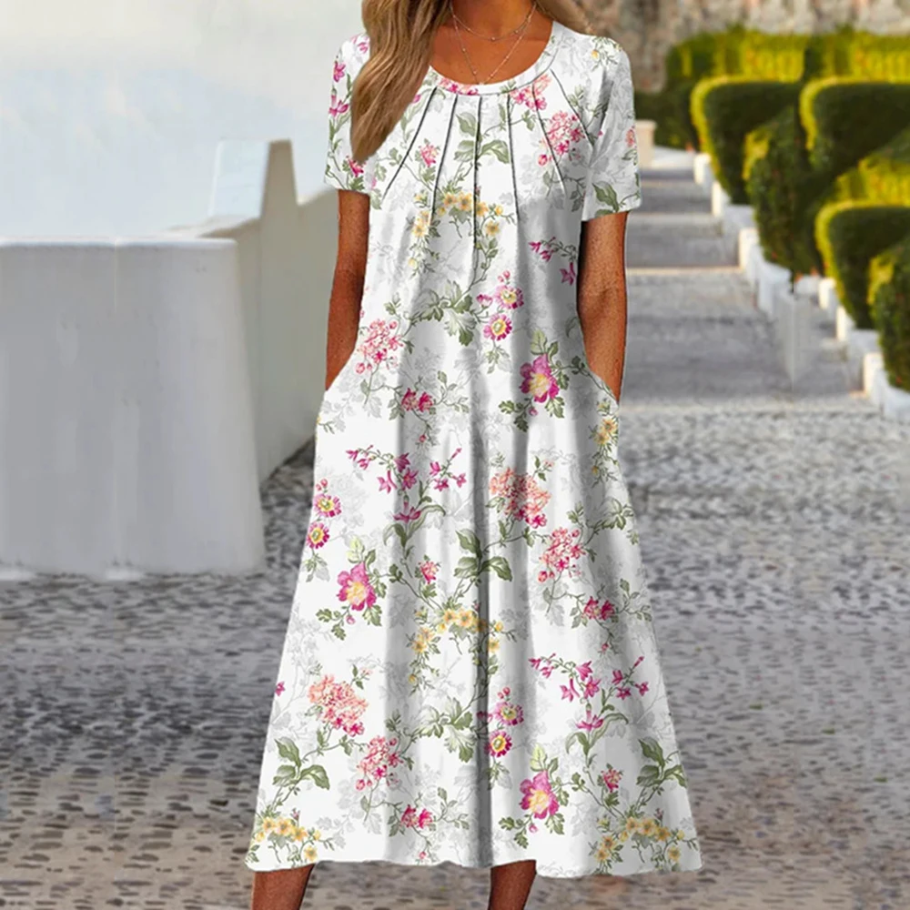 Женское ТРАПЕЦИЕВИДНОЕ ПЛАТЬЕ С Коротким Рукавом и цветочным принтом бабочки, летнее плиссированное платье с карманами, повседневные свободные платья миди с круглым вырезом
Женское ТРАПЕЦИЕВИДНОЕ ПЛАТЬЕ С Коротким Рукавом и цветочным принтом бабочки, летнее плиссированное платье с карманами, повседневные свободные платья миди с круглым вырезом