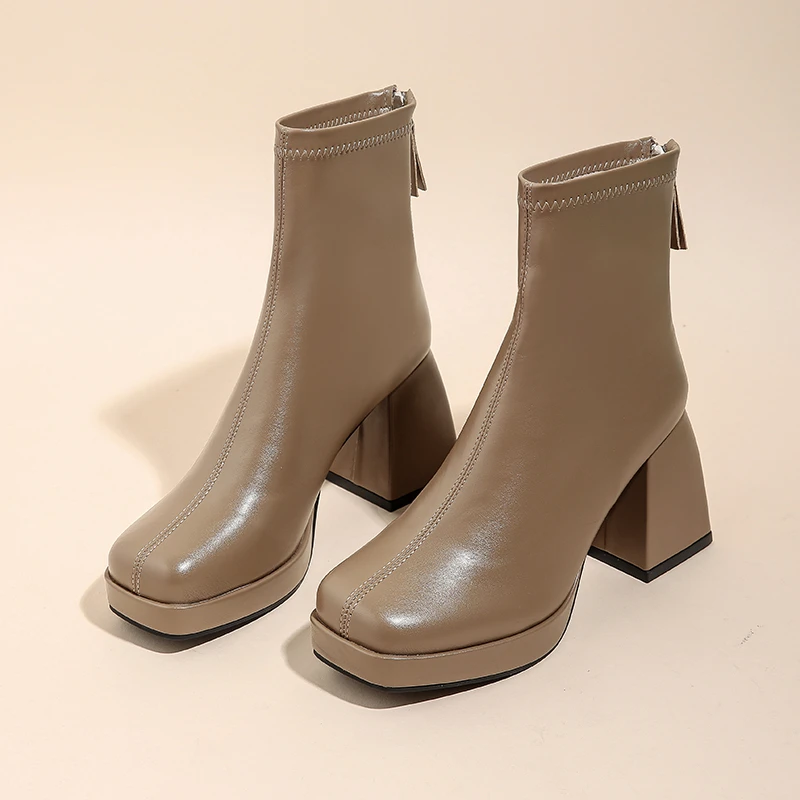 2022 Autumn Winter Mid Heels Female Boots Fashion Pumps New Goth Women's Boots Ankle Chelsea Square Toe Pu Leather Women Shoes
2022 Autumn Winter Mid Heels Female Boots Fashion Pumps New Goth Women's Boots Ankle Chelsea Square Toe Pu Leather Women Shoes