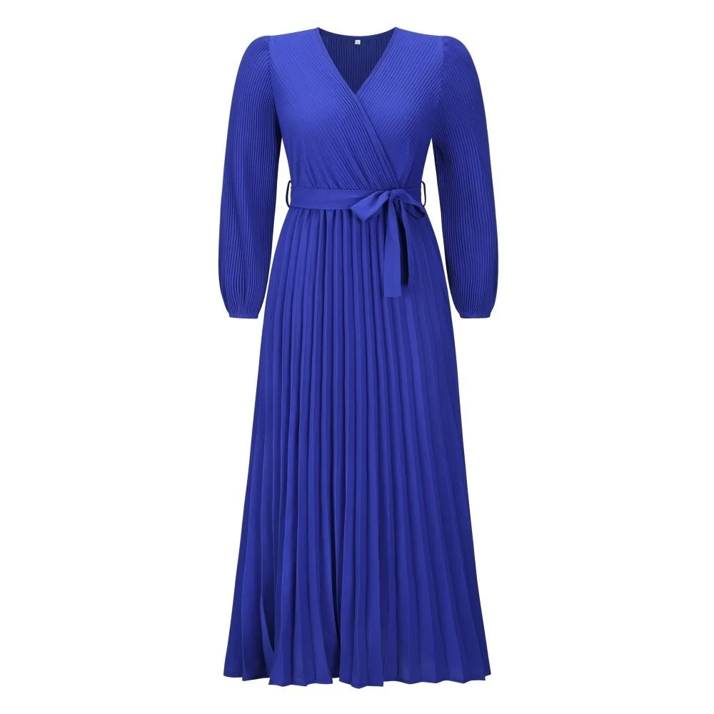 Autumn Winter Elegant Red Maxi Dress for Women Fashion V-neck Long Sleeve Pleated Party Dresses Bow High Waist Vestido Casual
Autumn Winter Elegant Red Maxi Dress for Women Fashion V-neck Long Sleeve Pleated Party Dresses Bow High Waist Vestido Casual