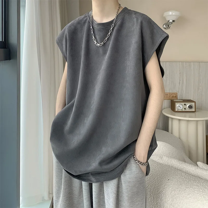 Men's Suede Vest 2022 Summer Solid Color Sports Sleeveless T-Shirt Tide Brand American Retro Vest Loose Top Short Sleeve
Men's Suede Vest 2022 Summer Solid Color Sports Sleeveless T-Shirt Tide Brand American Retro Vest Loose Top Short Sleeve