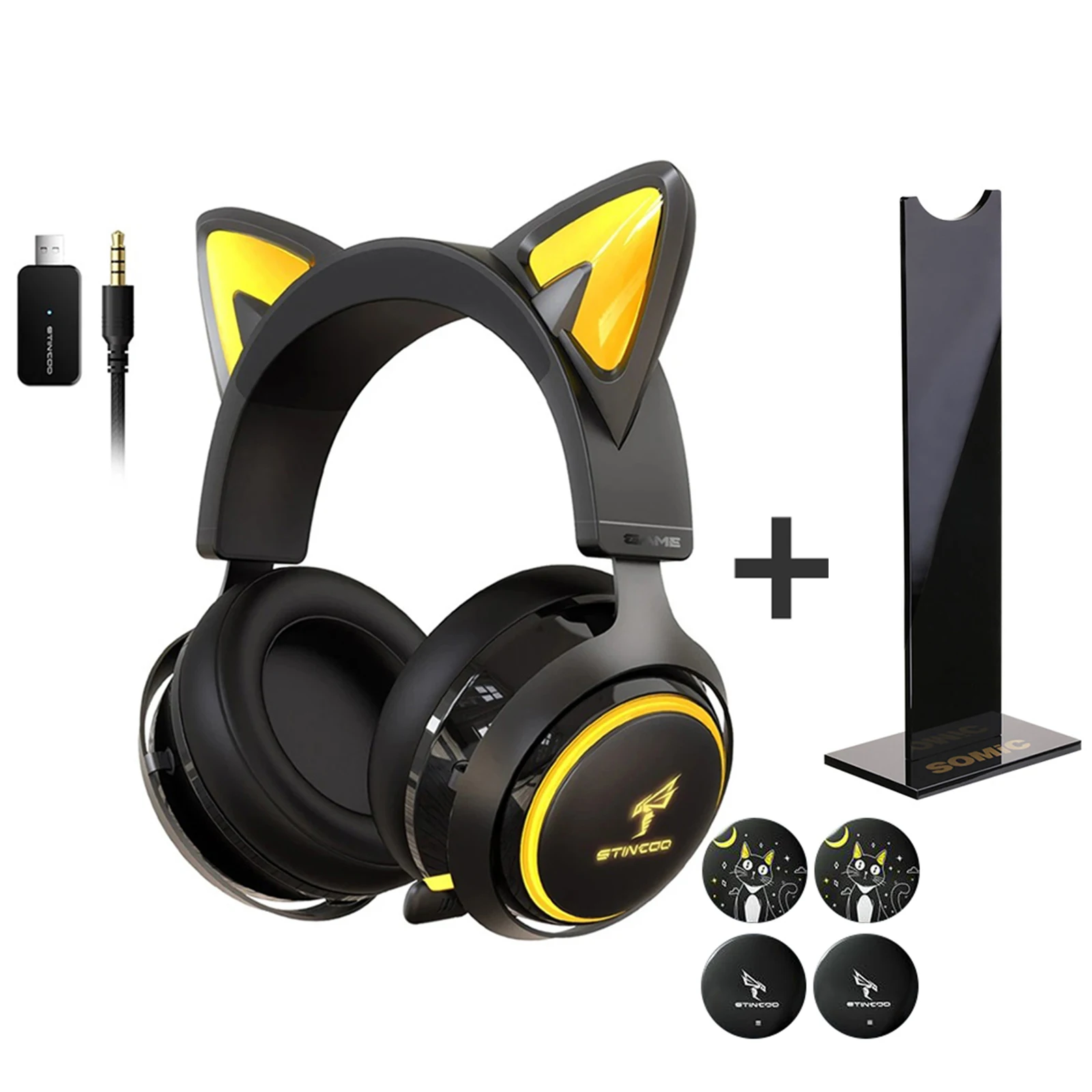 SOMiC GS510 Wireless 2.4G Shining Gamer Headset for PS5/PS4/PC Retractable Mic Games/Video/Live 3 Modes Cat Ear Headphones
SOMiC GS510 Wireless 2.4G Shining Gamer Headset for PS5/PS4/PC Retractable Mic Games/Video/Live 3 Modes Cat Ear Headphones