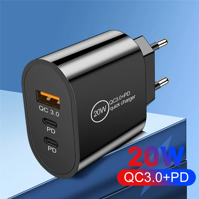 20W QC3.0+PD USB C Charger Cable Power Adapter Charger US/EU Plug Smart Phone Charger for Iphone Samsung Tablet Digital Products
20W QC3.0+PD USB C Charger Cable Power Adapter Charger US/EU Plug Smart Phone Charger for Iphone Samsung Tablet Digital Products