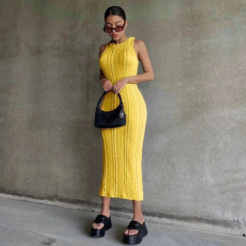 Dress for Women 2023 European and American New Summer Fashion Casual Knitted Sleeveless Round Neck Women's Clothing Streetwear
Dress for Women 2023 European and American New Summer Fashion Casual Knitted Sleeveless Round Neck Women's Clothing Streetwear
