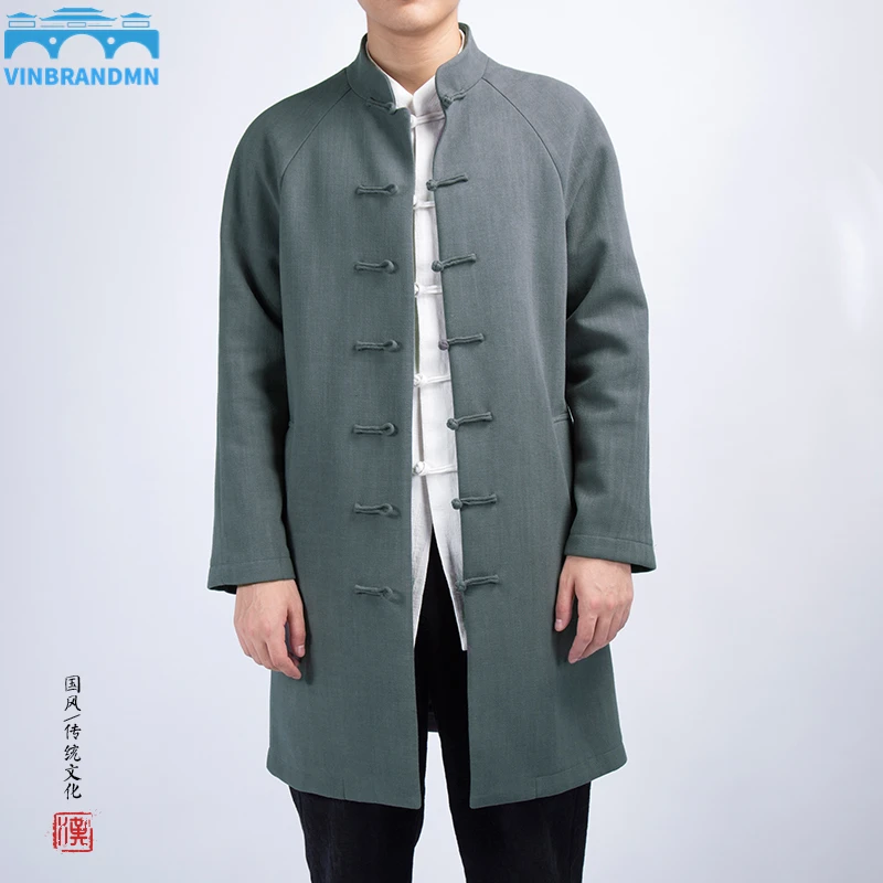 Осенне-зимняя мужская одежда в китайском стиле, мужское длинное пальто из хлопка и конопли, мужская одежда Тан, пальто с длинным рукавом и воротником-стойкой, куртка
Осенне-зимняя мужская одежда в китайском стиле, мужское длинное пальто из хлопка и конопли, мужская одежда Тан, пальто с длинным рукавом и воротником-стойкой, куртка