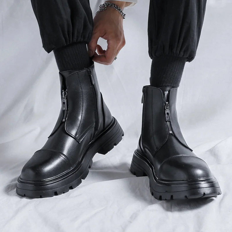 New Thick-soled Boots Men's Tide Ins Short Boots Motorcycle Boots Tooling Boots High-top 8-hole Genuine Leather Boots Men
New Thick-soled Boots Men's Tide Ins Short Boots Motorcycle Boots Tooling Boots High-top 8-hole Genuine Leather Boots Men