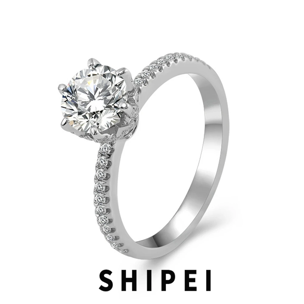 SHIPEI Classic Solid 925 Sterling Silver Round Cut 1 CT White Sapphire Gemstone Ring Wedding Engagement Fine Jewelry Wholesale
SHIPEI Classic Solid 925 Sterling Silver Round Cut 1 CT White Sapphire Gemstone Ring Wedding Engagement Fine Jewelry Wholesale