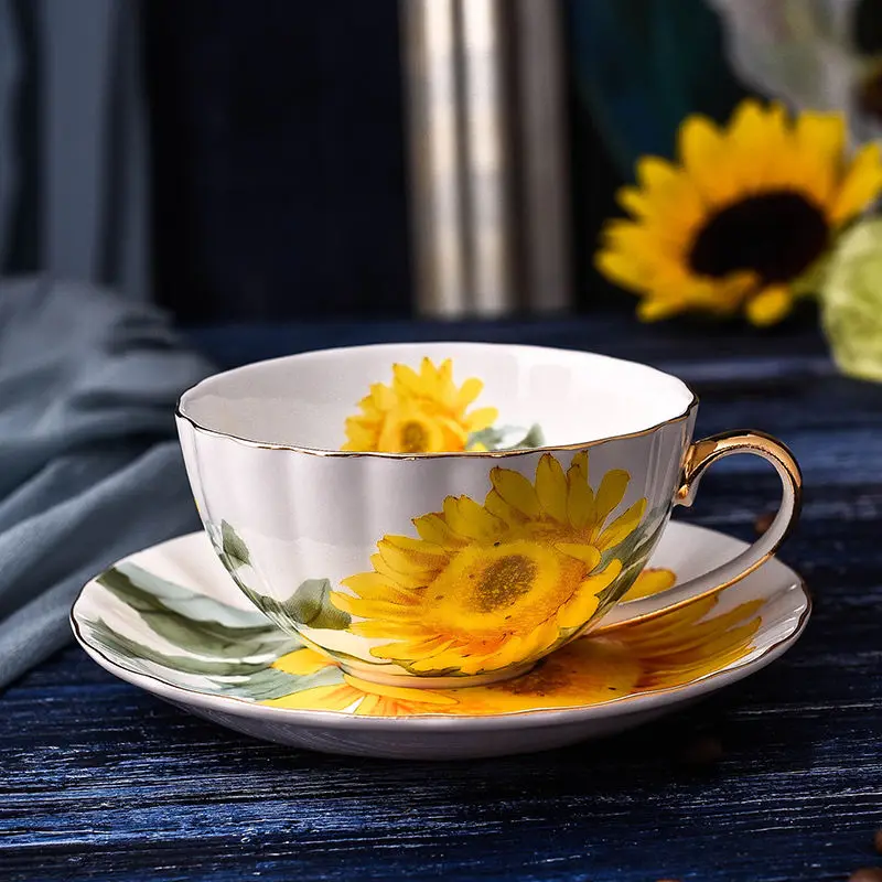 Sunflower handmade American coffee cups cute cherry blossom ceramic cups tea cup set coffee cup set starbuck 
Sunflower handmade American coffee cups cute cherry blossom ceramic cups tea cup set coffee cup set starbuck