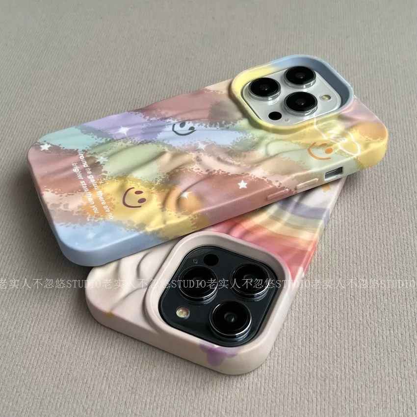 Cute 3D Wavy Cartoon Rainbow Colorful Change Phone Case For iPhone 14 13 12 11 Pro Max X XR XS Shockproof Cover Ins Fundas 
Cute 3D Wavy Cartoon Rainbow Colorful Change Phone Case For iPhone 14 13 12 11 Pro Max X XR XS Shockproof Cover Ins Fundas