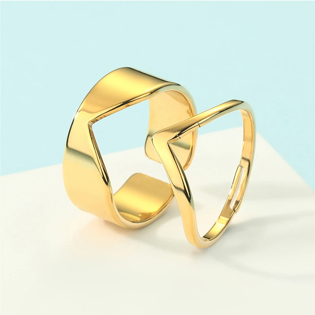 2pcs Chevron Promise Open Rings for Women Girls Stainless Steel Minimalist Engagement Wedding Matching Ring Geometric Couple Set
2pcs Chevron Promise Open Rings for Women Girls Stainless Steel Minimalist Engagement Wedding Matching Ring Geometric Couple Set