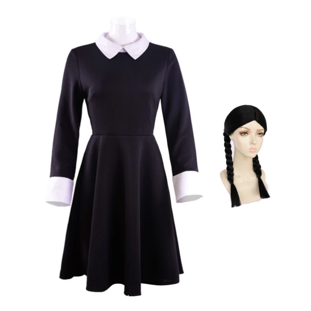 Wednesday Cosplay Adams Costumes Black Full Set Short Long Sleeve Dresses Wig Outfits Role-playing for Women Halloween Party
Wednesday Cosplay Adams Costumes Black Full Set Short Long Sleeve Dresses Wig Outfits Role-playing for Women Halloween Party