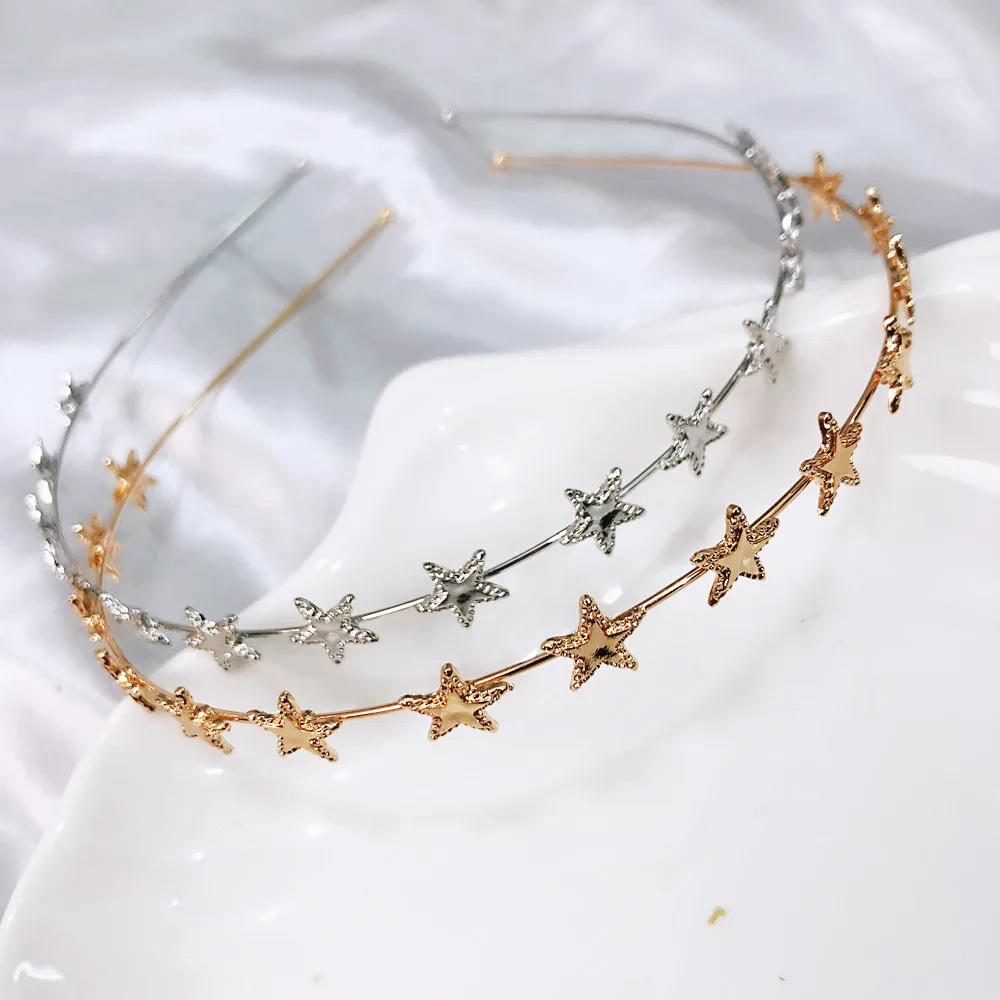 Fashion Gold Sliver Metal Star Hairband for Women Girls Sweet Wedding Hair Accessories Tiara Elegant Girls Headband Headwear 
Fashion Gold Sliver Metal Star Hairband for Women Girls Sweet Wedding Hair Accessories Tiara Elegant Girls Headband Headwear