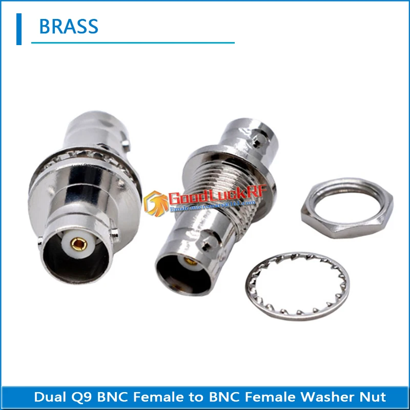 High-quality Dual Q9 BNC Female Washer Nut to BNC Female O-ring Bulkhead Panel Mount Nickel RF Connector Coaxial Adapters Brass
High-quality Dual Q9 BNC Female Washer Nut to BNC Female O-ring Bulkhead Panel Mount Nickel RF Connector Coaxial Adapters Brass