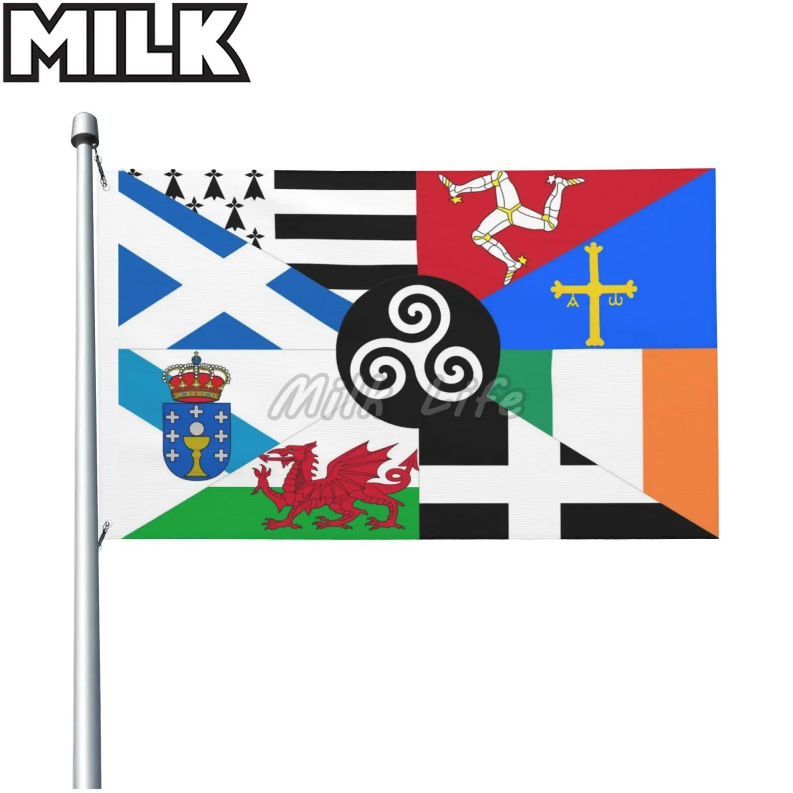 Double-sided Printing European Pan Celtic Nations Flag Ireland Scotland Wales Brittany with Grommet Outdoor Banner Flag
Double-sided Printing European Pan Celtic Nations Flag Ireland Scotland Wales Brittany with Grommet Outdoor Banner Flag