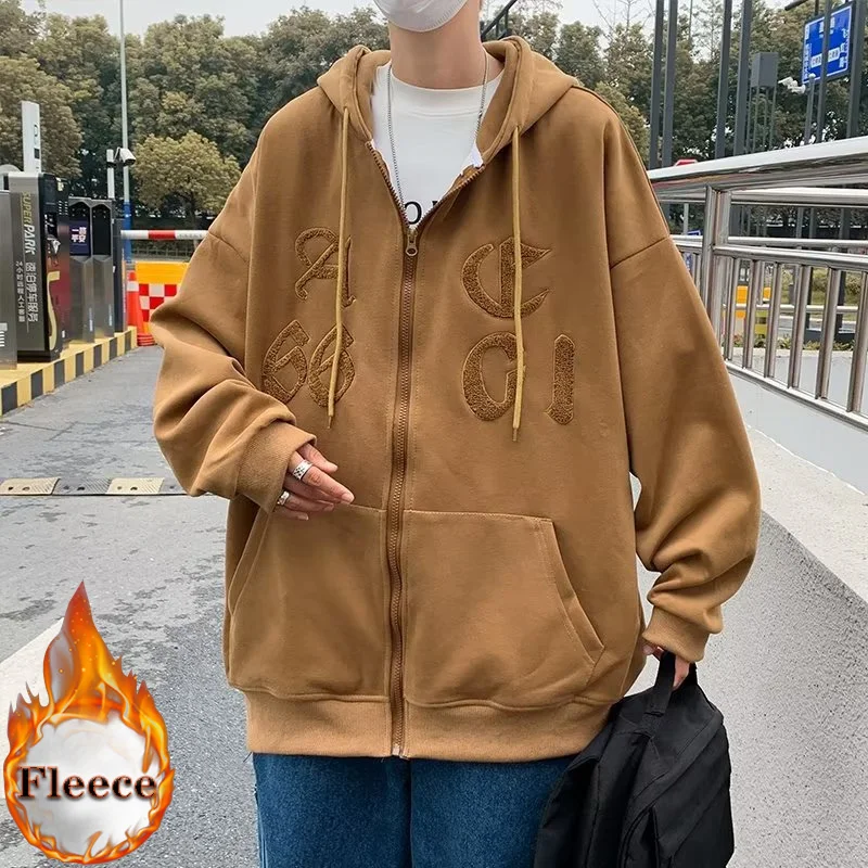 Fashion Letter embroidery Men Hooded Cardigan Loose Y2K Zip Up Fleece Warm Hoodies Unisex Hip Hop Outwear Male Harajuku Clothing
Fashion Letter embroidery Men Hooded Cardigan Loose Y2K Zip Up Fleece Warm Hoodies Unisex Hip Hop Outwear Male Harajuku Clothing