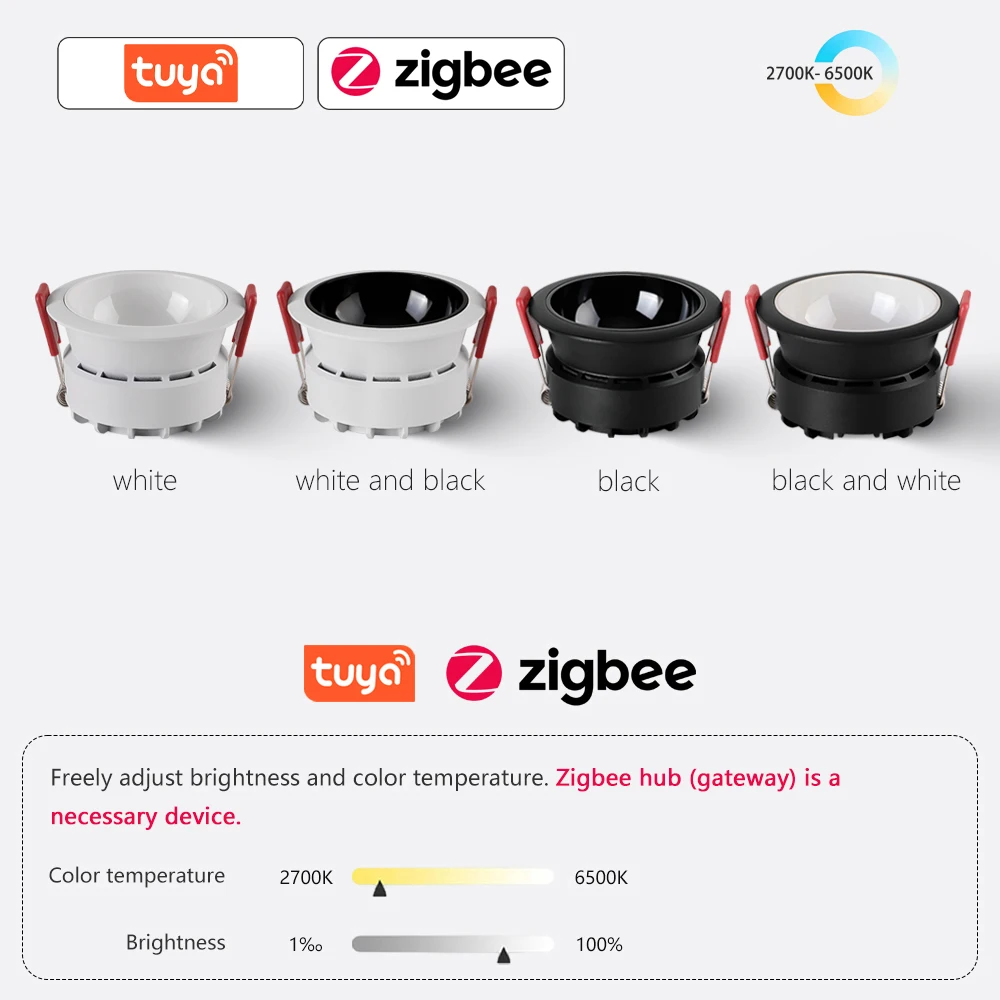 LINGYU Встраиваемый светодиодный потолочный светильник Matter/Zigbee 5 CCT черный белый 9 Вт
LINGYU Встраиваемый светодиодный потолочный светильник Matter/Zigbee 5 CCT черный белый 9 Вт