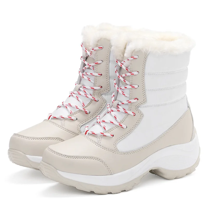 

Осенне-зимние белые высокие туфли STLLTS с круглым носком, повседневные вискозные туфли, Нескользящие резиновые высокие туфли, теплые хлопков...