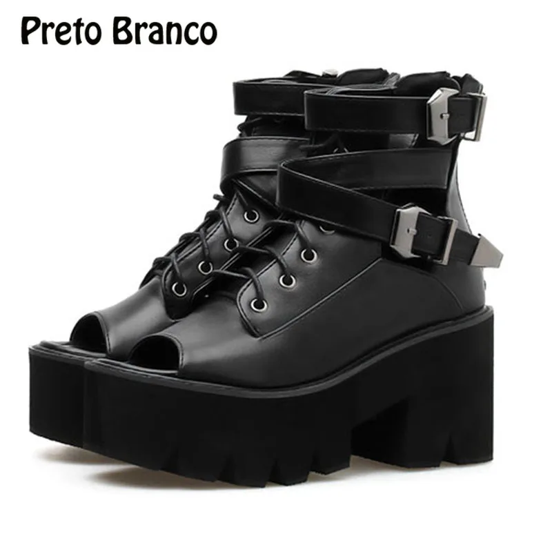 PRETO BRANCO 2021 8cm Heel Spring New Fish Mouth High-heeled Muffin Thick-soled Casual High-heeled Sandals Women Shoes JXQ
PRETO BRANCO 2021 8cm Heel Spring New Fish Mouth High-heeled Muffin Thick-soled Casual High-heeled Sandals Women Shoes JXQ