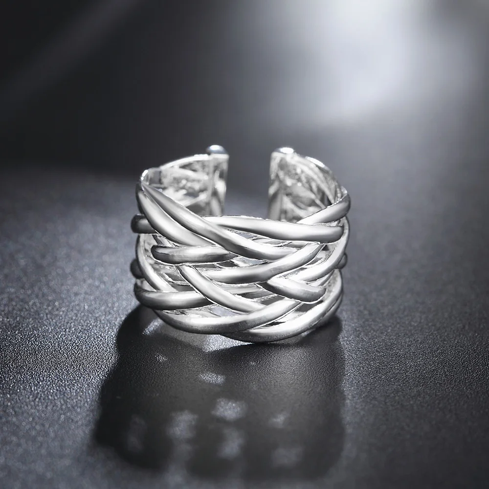 Fashion 925 Stamp Silver Color Interweave Network Adjustable Rings For Women Wedding Engagement Ring Jewelry Gift GaaBou
Fashion 925 Stamp Silver Color Interweave Network Adjustable Rings For Women Wedding Engagement Ring Jewelry Gift GaaBou