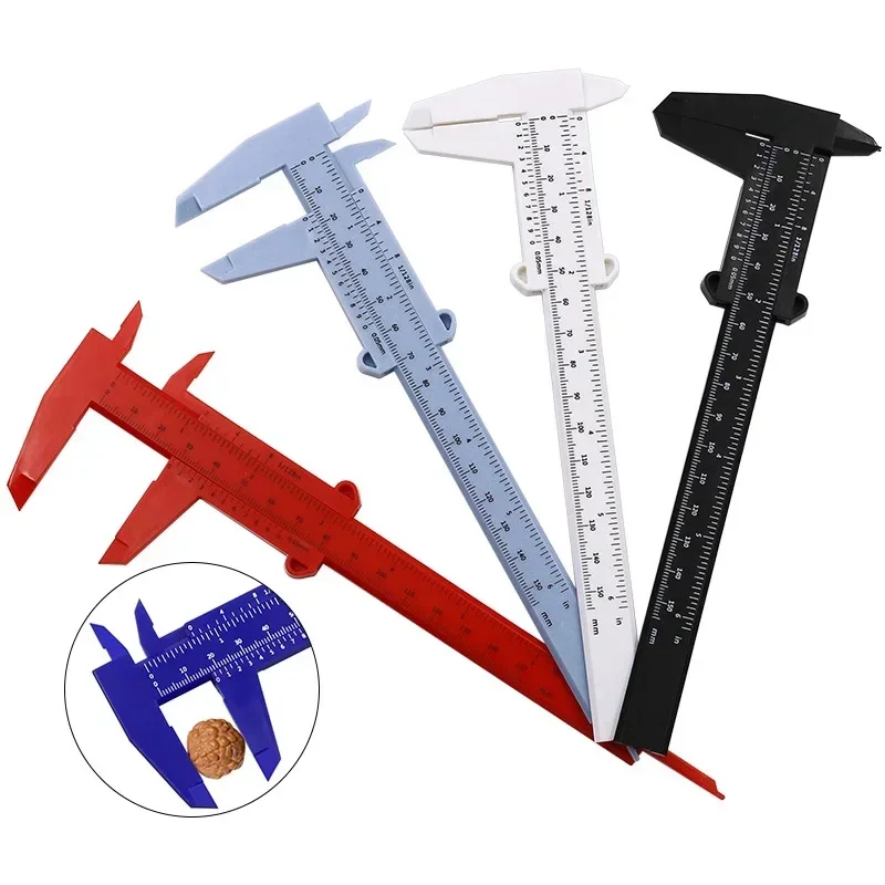 

1PC 0-80mm Double Rule Scale Plastic Vernier Caliper Student Dial Gauge Micrometer Measuring Ruler Inside Diameter Depth Meter