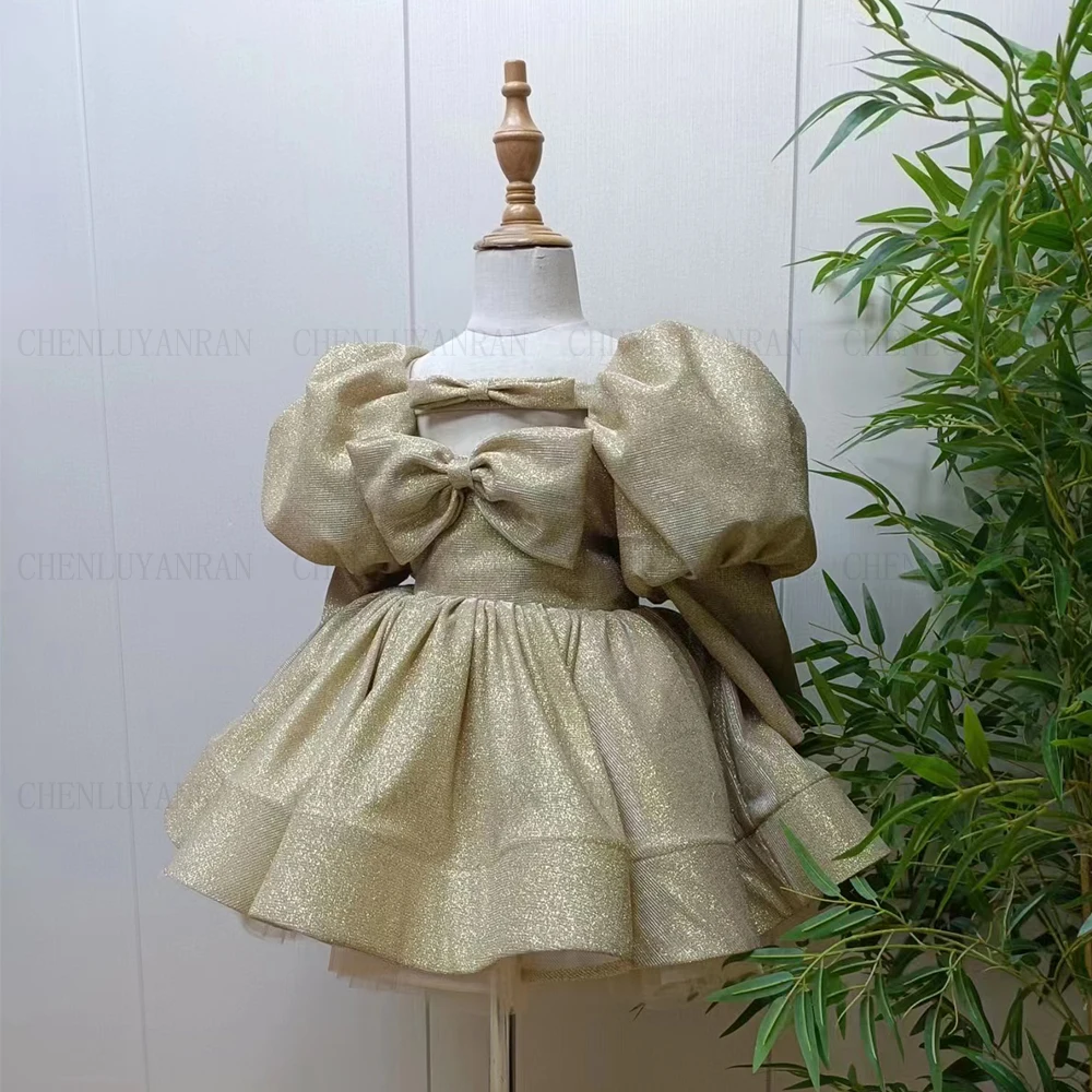 Sparkle Flower Girl Dresses 2023 Puff Long Sleeves Bow Real Picture Wedding Party Dress Knee-Length A-Line Girl Princess Gowns
Sparkle Flower Girl Dresses 2023 Puff Long Sleeves Bow Real Picture Wedding Party Dress Knee-Length A-Line Girl Princess Gowns