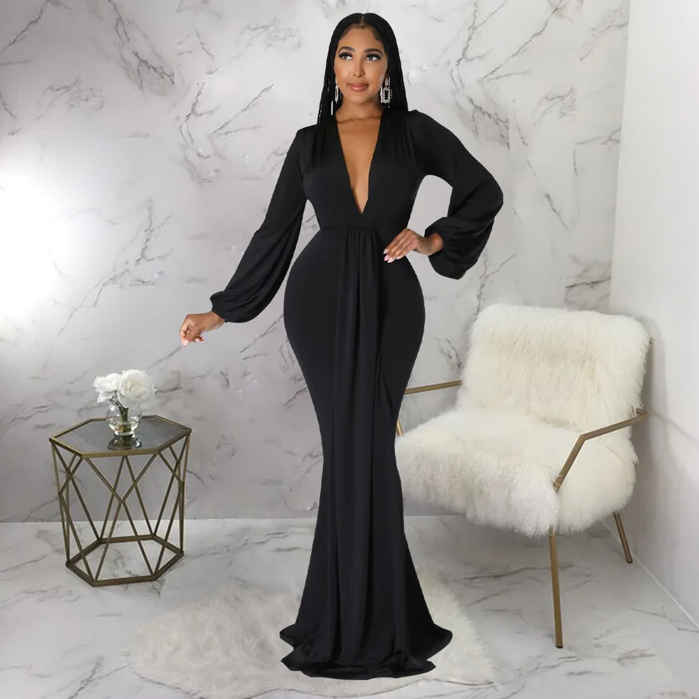 Elegant Women's Dresses for Party 2022 Autumn Sexy Slim Deep V-Neck Dress Floor Length Dress Luxurious and Long Evening Dresses
Elegant Women's Dresses for Party 2022 Autumn Sexy Slim Deep V-Neck Dress Floor Length Dress Luxurious and Long Evening Dresses