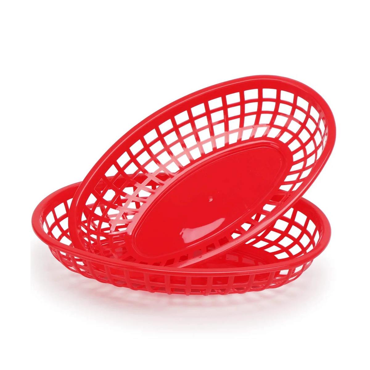 24Pcs Plastic Basket Serving Tray French Fries Basket Oval Fast Food Tray Restaurant Bar Fries Food Service Tray Red
24Pcs Plastic Basket Serving Tray French Fries Basket Oval Fast Food Tray Restaurant Bar Fries Food Service Tray Red