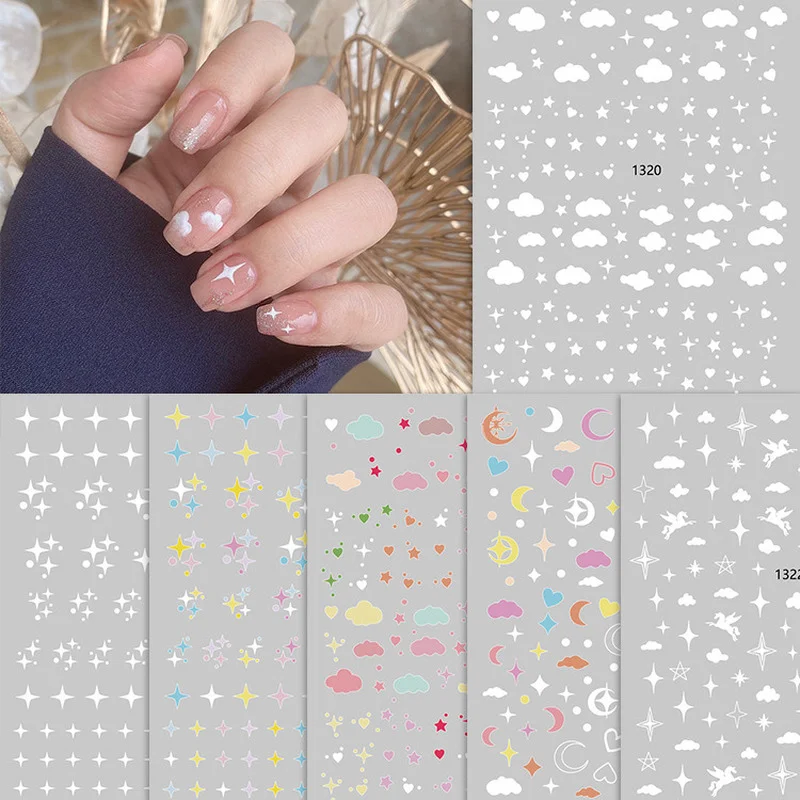 Sweet and Cute Nail Stickers Clouds Moon Stars Meteors Love Rainbow Nail Decals for Women Nail Art Accesoires Nail Decor Sticker
Sweet and Cute Nail Stickers Clouds Moon Stars Meteors Love Rainbow Nail Decals for Women Nail Art Accesoires Nail Decor Sticker