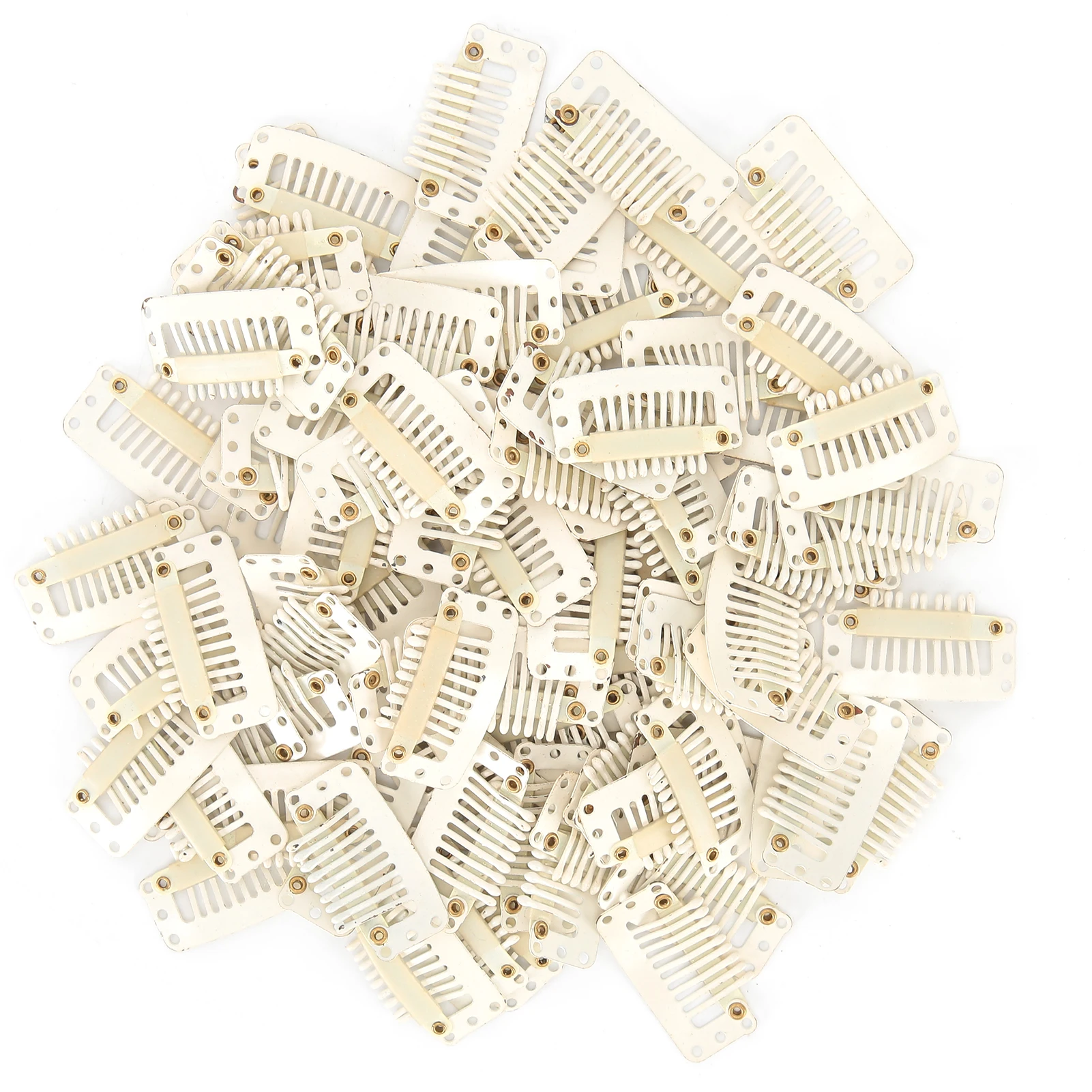 100pcs 1.3in Wig Clips Comb Hairpin Manganese Steel DIY Hair Extension Headdress Accessories
100pcs 1.3in Wig Clips Comb Hairpin Manganese Steel DIY Hair Extension Headdress Accessories