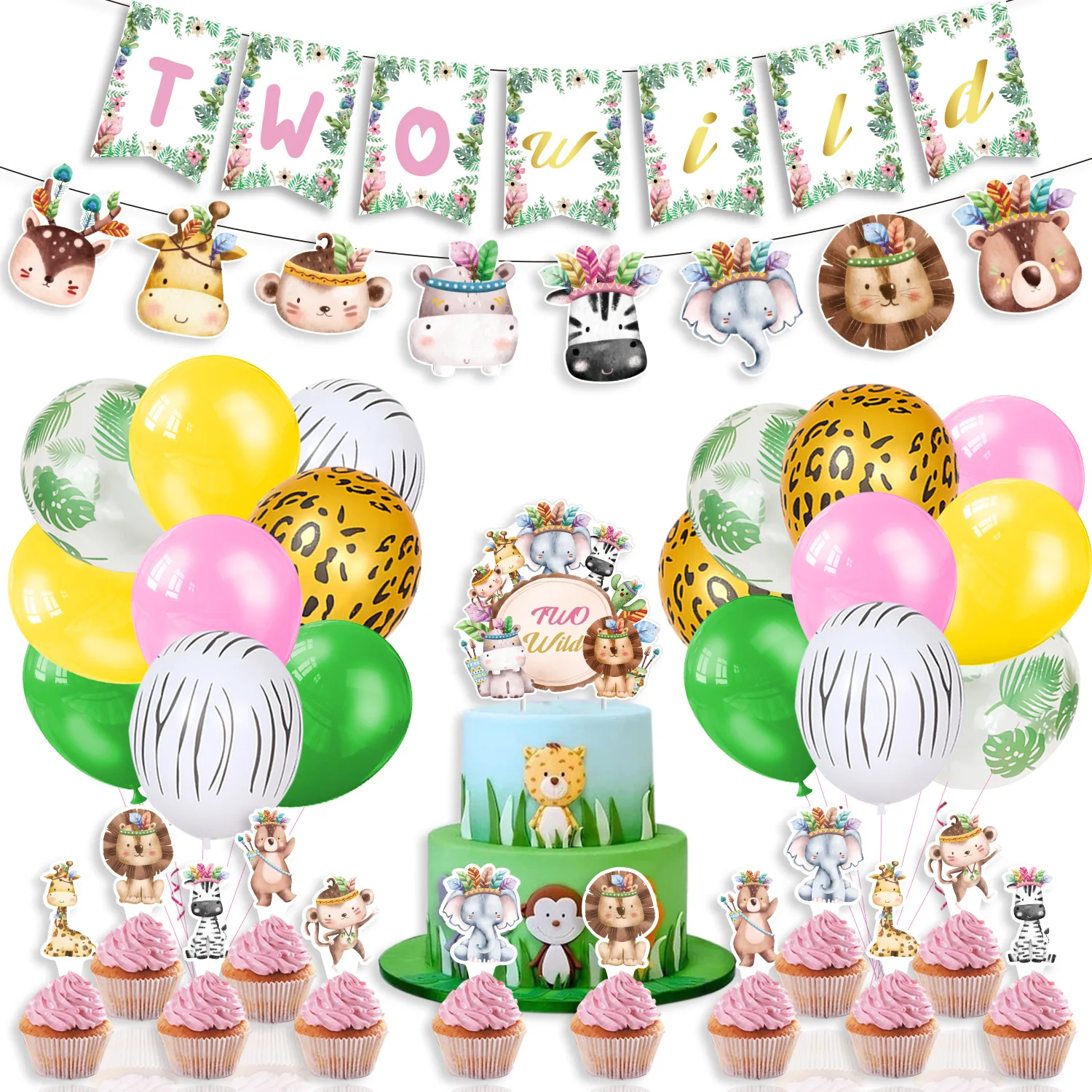 Woodland Animals Birthday Party Hanging Banners Jungle Wild One Cupcake Topper Cartoon Lion Elephant Giraffe Cake Decors
Woodland Animals Birthday Party Hanging Banners Jungle Wild One Cupcake Topper Cartoon Lion Elephant Giraffe Cake Decors