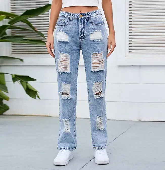 Fashion New Jeans Summer 2023 European & American Women's Casual Pants Washed White Mid-Waist Ripped Temperament Denim Trousers
Fashion New Jeans Summer 2023 European & American Women's Casual Pants Washed White Mid-Waist Ripped Temperament Denim Trousers