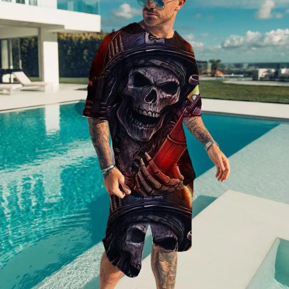 Oversize Suit Punk Skull 3D Printed T-shirt+Shorts 2Piece Sets For Men Sport Tracksuit Gothic Graphic Tee Tops Outfits Man Cloth
Oversize Suit Punk Skull 3D Printed T-shirt+Shorts 2Piece Sets For Men Sport Tracksuit Gothic Graphic Tee Tops Outfits Man Cloth