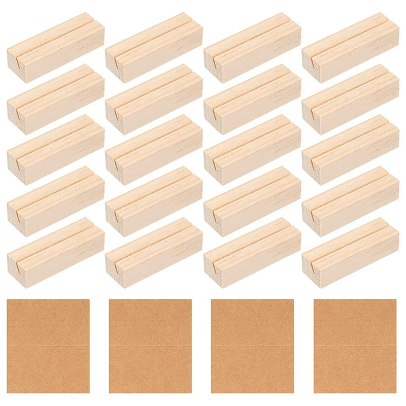 Wooden Table Number Holders Stands Wood Sign Holders Natural Place Card Holders With Brown Paper Cards (20 Pieces)
Wooden Table Number Holders Stands Wood Sign Holders Natural Place Card Holders With Brown Paper Cards (20 Pieces)