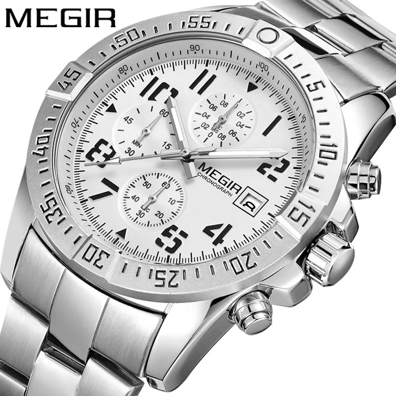 MEGIR Brand Watches Men's Sport Quartz Chronograph Wristwatches Luxury Stainless Steel Watch for Men Clock Relogio Masculino
MEGIR Brand Watches Men's Sport Quartz Chronograph Wristwatches Luxury Stainless Steel Watch for Men Clock Relogio Masculino