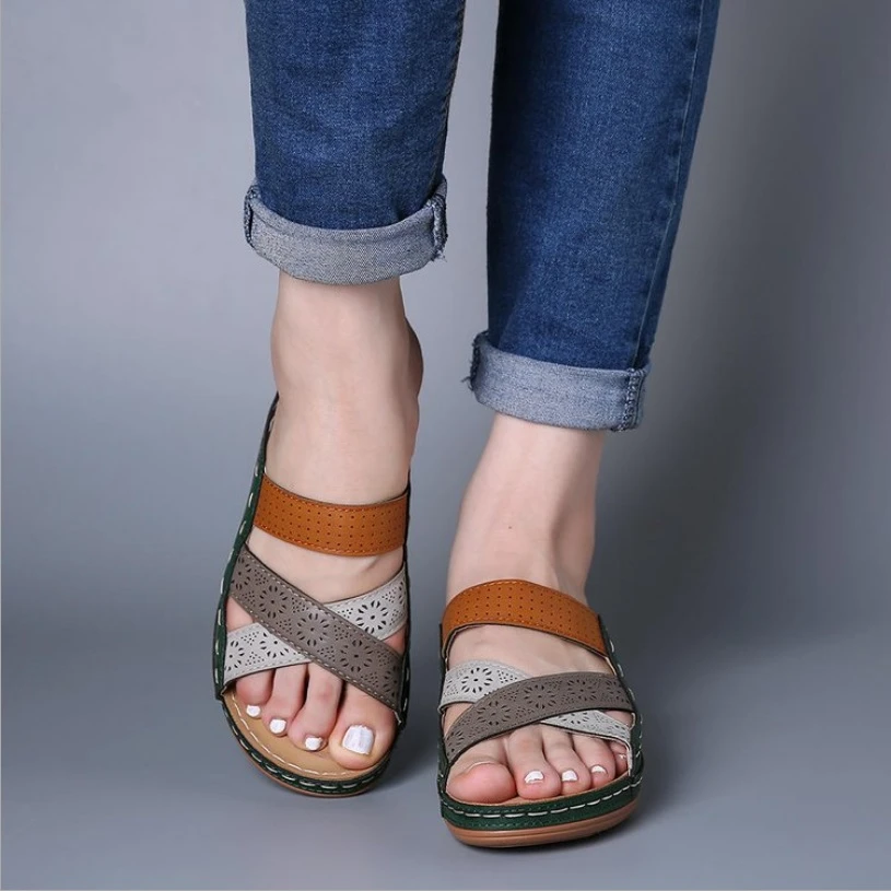 Summer Women Wedge Sandals Premium Open Toe Slippers Vintage Anti-Slip Leather Casual Female Platform Retro Shoes Slipper Women
Summer Women Wedge Sandals Premium Open Toe Slippers Vintage Anti-Slip Leather Casual Female Platform Retro Shoes Slipper Women