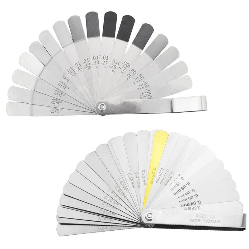 Steel + Blades To Stainless 0.127 Curved Blades Metric 0.04-0.88mm Gauge 0.508mm Feeler Gauge 32 Feeler 16 Imperial
Steel + Blades To Stainless 0.127 Curved Blades Metric 0.04-0.88mm Gauge 0.508mm Feeler Gauge 32 Feeler 16 Imperial