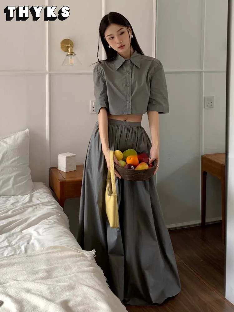 Женский летний комплект из двух предметов, однобортный Топ и юбка-половинка в стиле «продвинутый Сенс», модная рубашка, однотонный комплект из двух предметов
Женский летний комплект из двух предметов, однобортный Топ и юбка-половинка в стиле «продвинутый Сенс», модная рубашка, однотонный комплект из двух предметов