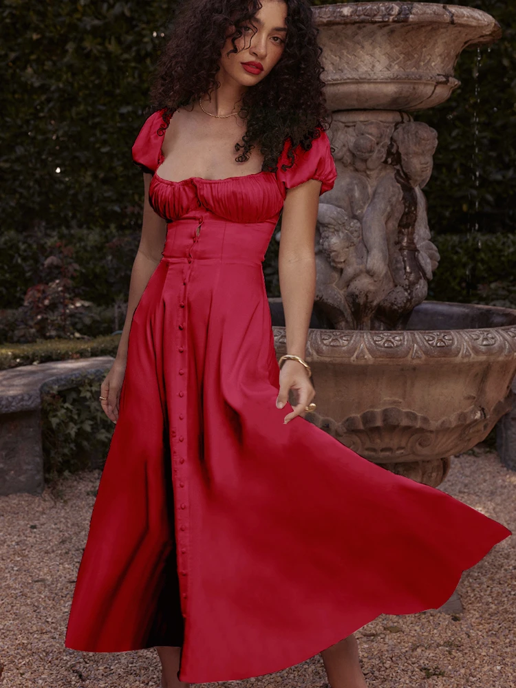 Elegant Casual Midi Dress Square Neck Puff Sleeve Loose A-Line Dress y2k Sexy Party Wedding Evening Long Dresses for Women 2023
Elegant Casual Midi Dress Square Neck Puff Sleeve Loose A-Line Dress y2k Sexy Party Wedding Evening Long Dresses for Women 2023
