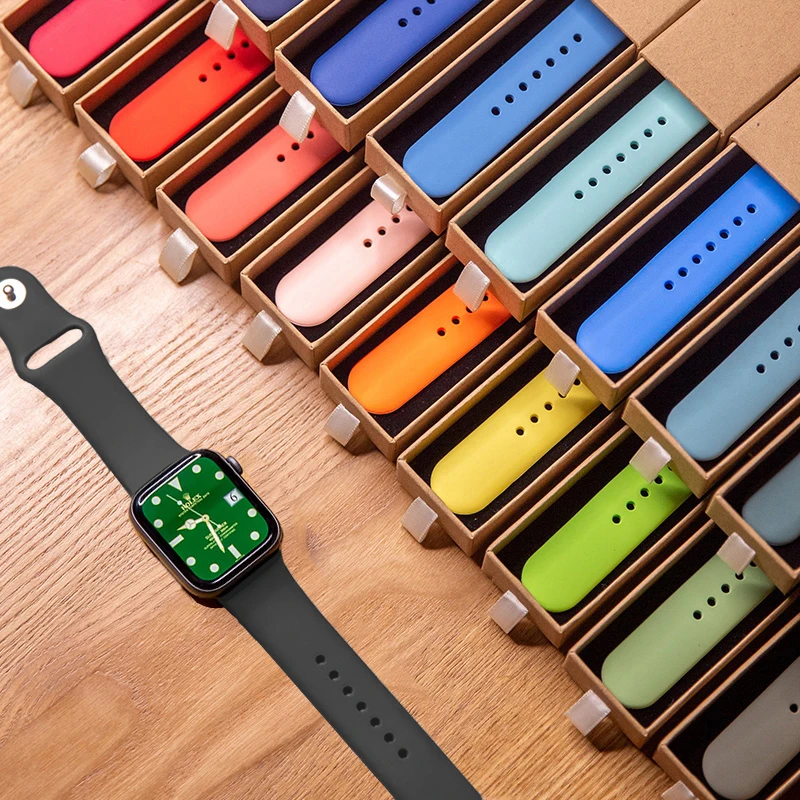 Ремешок силиконовый для Apple Watch band 44 мм 40 мм 42 мм 38 мм 40 44 мм 3 4 5 6 se, браслет для наручных часов iWatch series 7 41 мм 45 мм
Ремешок силиконовый для Apple Watch band 44 мм 40 мм 42 мм 38 мм 40 44 мм 3 4 5 6 se, браслет для наручных часов iWatch series 7 41 мм 45 мм