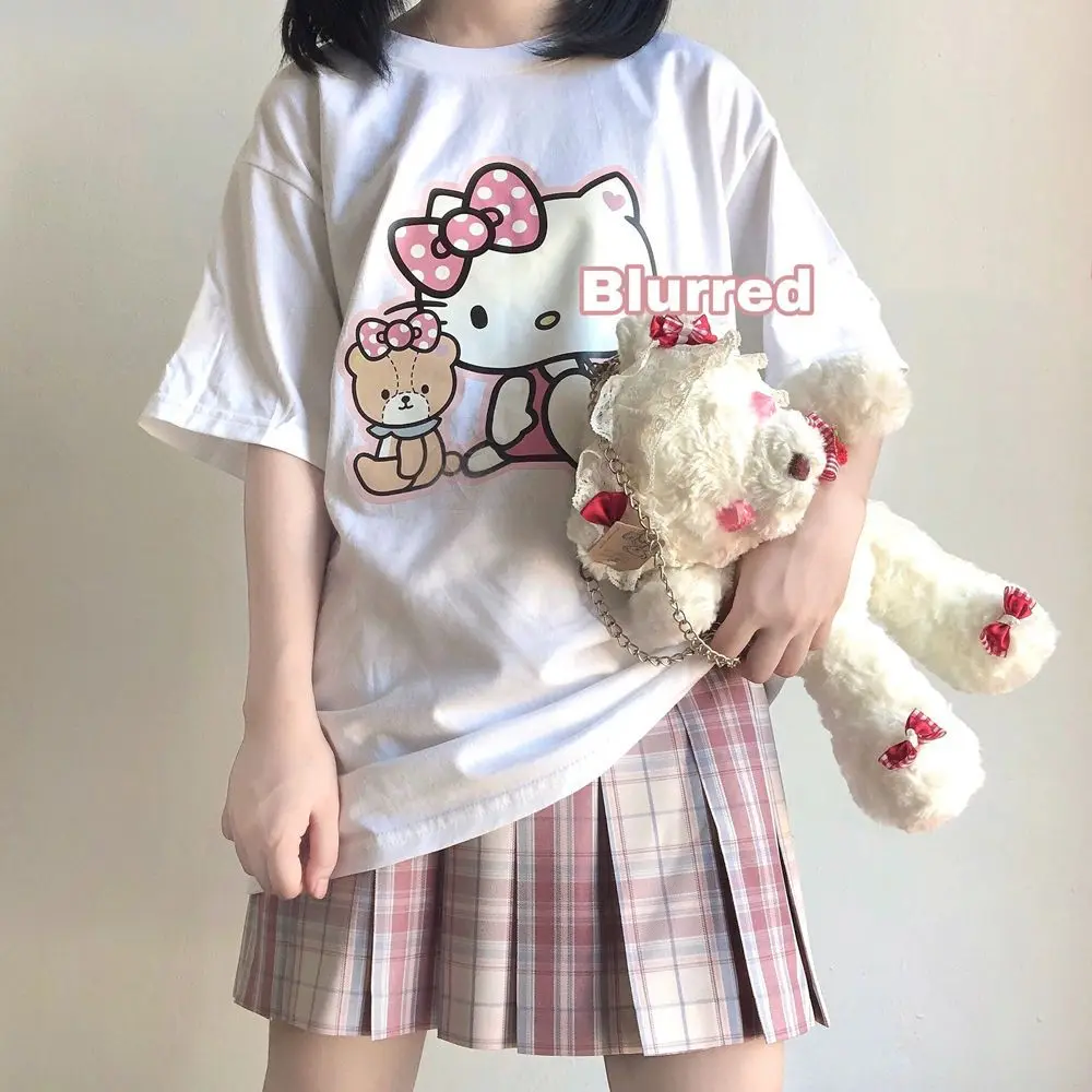 Kawaii HelloKitty T-shirt Women's Clothing Cotton T shirt New Soft Girl pink Short Sleeve Ins Student Uniform Top Female Fashion
Kawaii HelloKitty T-shirt Women's Clothing Cotton T shirt New Soft Girl pink Short Sleeve Ins Student Uniform Top Female Fashion