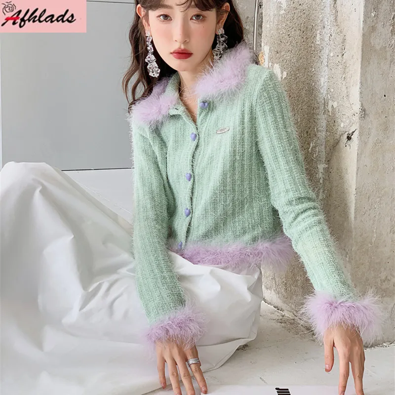 Sexy Autumn Turn-Down Collar Knitted Cardigan Slim Sweater Jackets Women's Long Sleeve Single Breasted Sweet Outerwear Coats
Sexy Autumn Turn-Down Collar Knitted Cardigan Slim Sweater Jackets Women's Long Sleeve Single Breasted Sweet Outerwear Coats