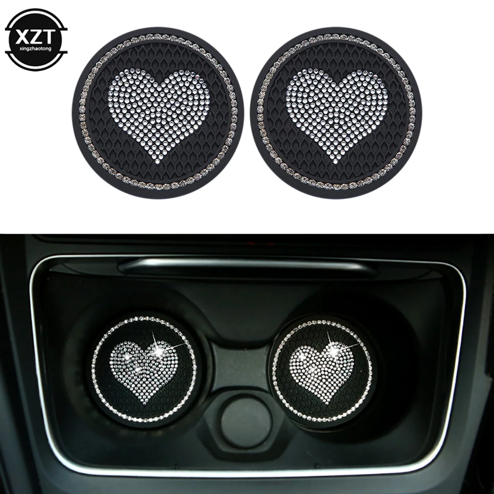 2PCS Heart Shape Car Diamond Coaster Water Cup Slot Non-Slip Mat Silica Pad Cup Holder Mat Auto Interior Decorations Accessories
2PCS Heart Shape Car Diamond Coaster Water Cup Slot Non-Slip Mat Silica Pad Cup Holder Mat Auto Interior Decorations Accessories