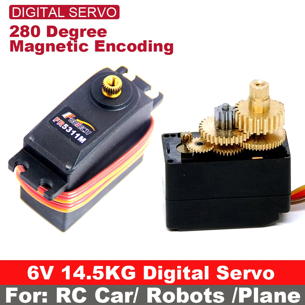 Servos Digital Metal Gear Robot Servo Programmable 280 Degree Rotation 14.5kg Two Working Molds For Robotic Competition FR5311M
Servos Digital Metal Gear Robot Servo Programmable 280 Degree Rotation 14.5kg Two Working Molds For Robotic Competition FR5311M