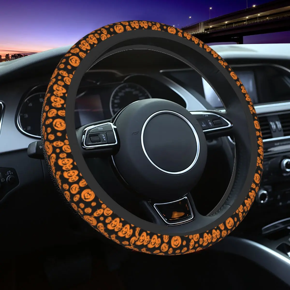 Halloween Pumpkin Spooky Seamless Pattern Steering Wheel Cover Steering Wheel Protector Universal Fit 15 inch Car Accessories 
Halloween Pumpkin Spooky Seamless Pattern Steering Wheel Cover Steering Wheel Protector Universal Fit 15 inch Car Accessories