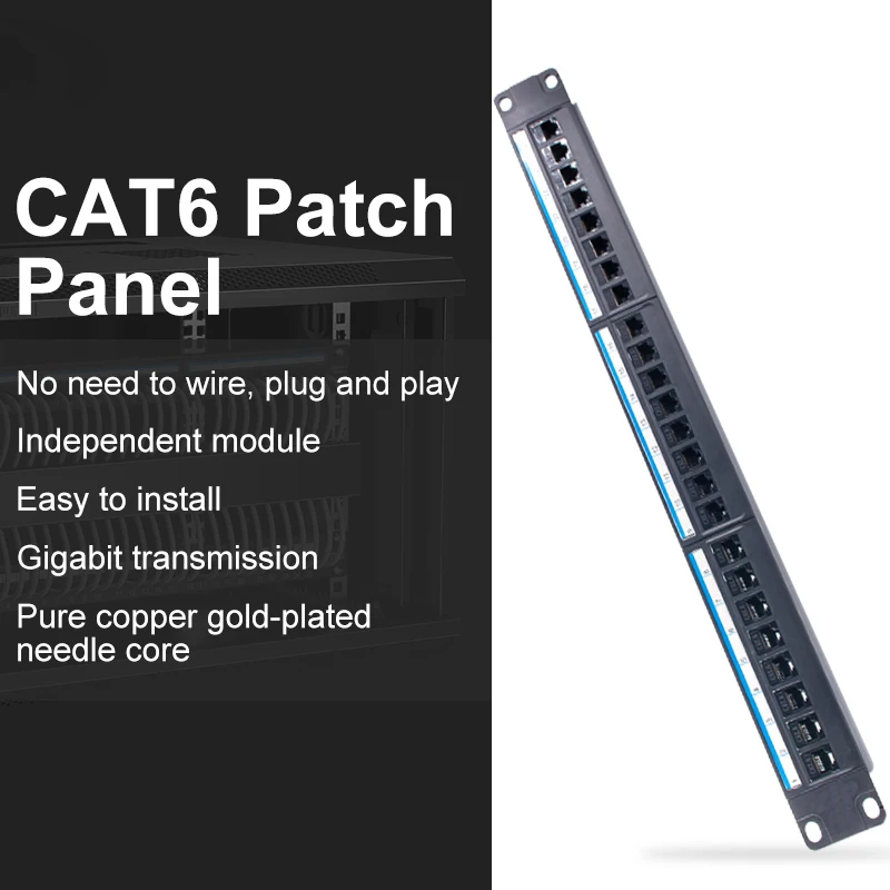 24 Port CAT6 Fitting rackThrough Coupler Patch Panel RJ45 Network Cable 19in 1U with Back Bar Rackmount CAT6A UTP Keystone tool
24 Port CAT6 Fitting rackThrough Coupler Patch Panel RJ45 Network Cable 19in 1U with Back Bar Rackmount CAT6A UTP Keystone tool
