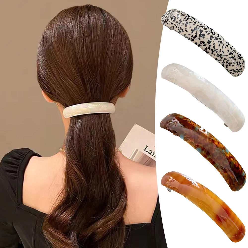 

Leopard Acetate Spring Clip Elegant Women Long Hair Clips Hairpin Rectangle Ponytail Barrette Hairgrip Diy Hair Accessories