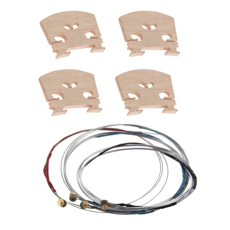 2 Set Of Violin Parts: 1 Set Of 4/4 Violin Bowstring Strings (G-D-A-E) & 1 Set Of Violin-Bridge-5Pc-4/4 Maple Bridge
2 Set Of Violin Parts: 1 Set Of 4/4 Violin Bowstring Strings (G-D-A-E) & 1 Set Of Violin-Bridge-5Pc-4/4 Maple Bridge