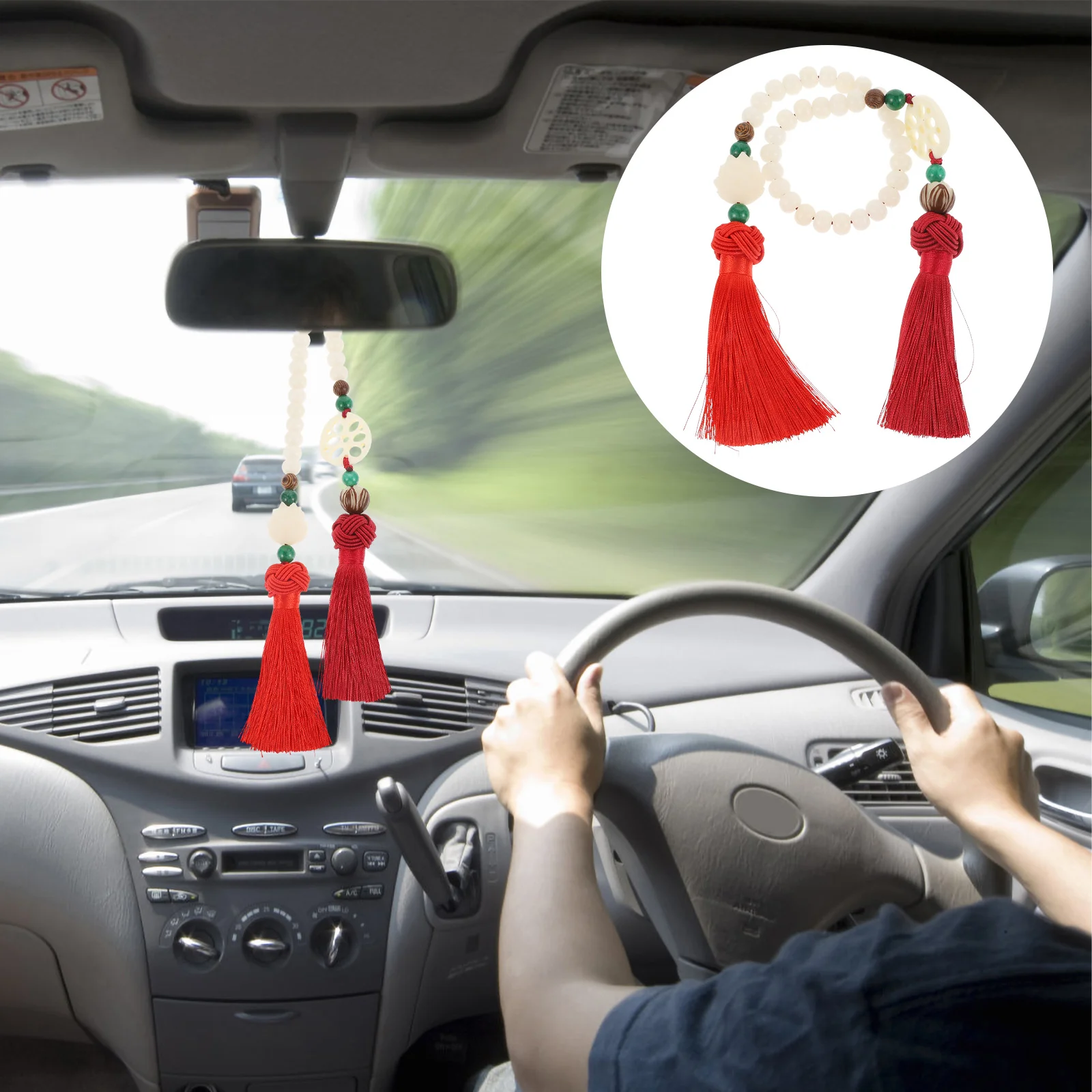 Kids' Room Décor Ornament Car Hanging Pendant Bodhi Tassel White Jade 49X2.5CM Adorn Decor Interior
Kids' Room Décor Ornament Car Hanging Pendant Bodhi Tassel White Jade 49X2.5CM Adorn Decor Interior