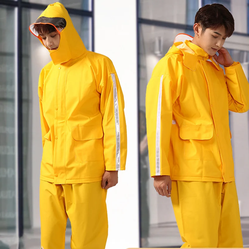 Designer Adults Raincoat Jacket Thick Yellow Motorcycle Bike Raincoat Suit Waterproof Chubasquero Hombre Raincoat Men 
Designer Adults Raincoat Jacket Thick Yellow Motorcycle Bike Raincoat Suit Waterproof Chubasquero Hombre Raincoat Men