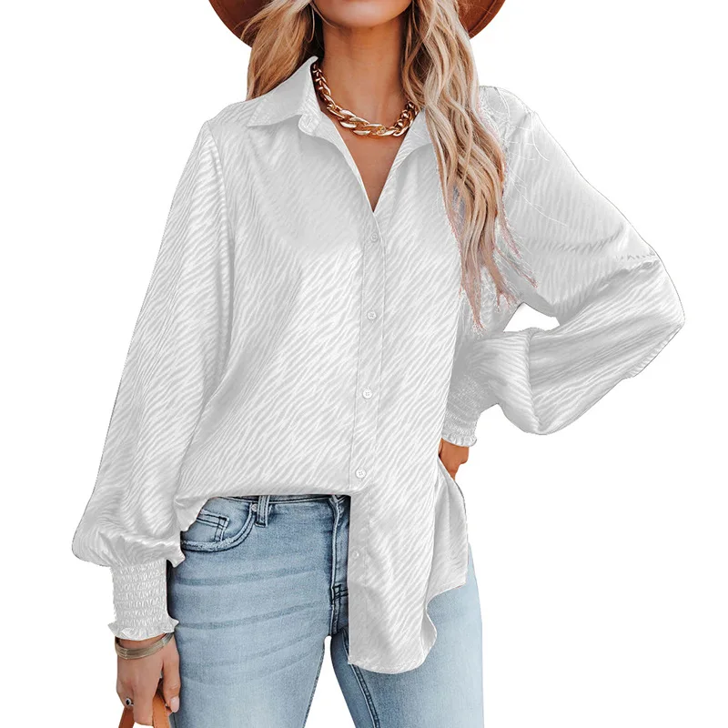 Autumn 2022 Long Lantern Sleeve Blouses for Women Casual Business Buttons Tunics Tops Elegant Ladies Vintage Lapel Collar Shirts
Autumn 2022 Long Lantern Sleeve Blouses for Women Casual Business Buttons Tunics Tops Elegant Ladies Vintage Lapel Collar Shirts